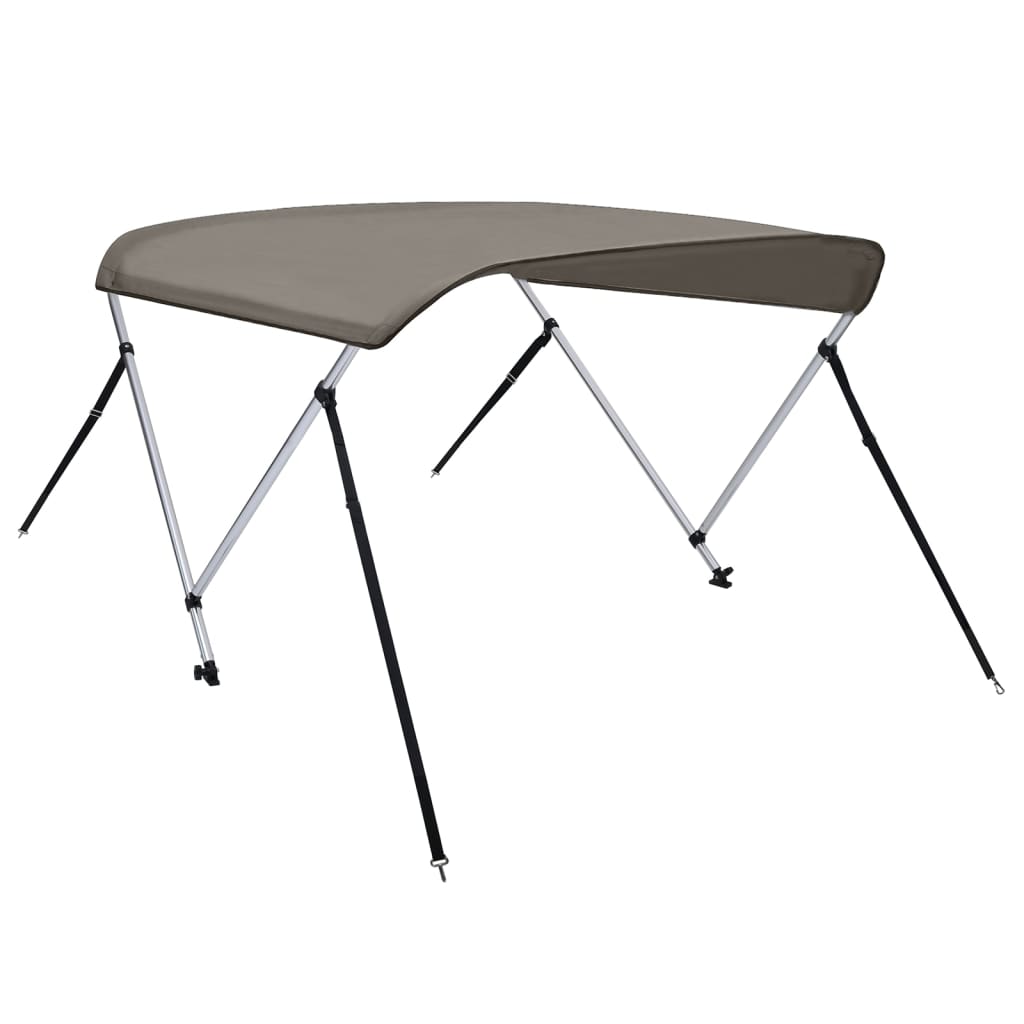 Parasolar barca Bimini cu 2 arcuri, gri, 148,5x133x104 cm