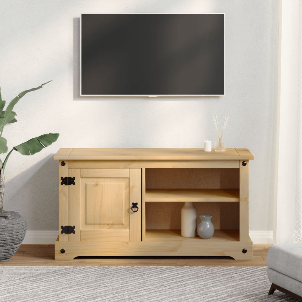 Dulap TV „Corona”, 100x37x52 cm, lemn masiv de pin — imaginea 3