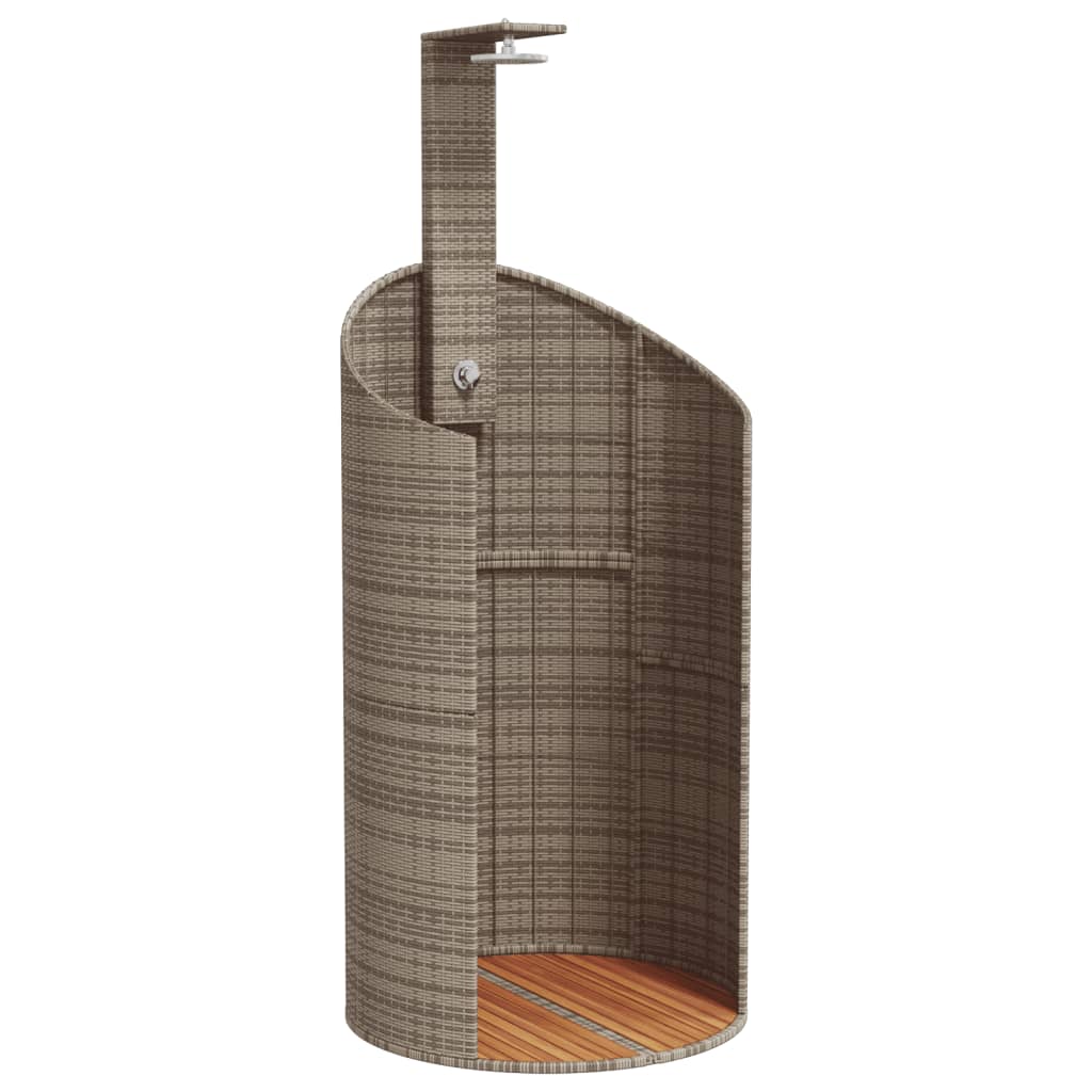 Dus de exterior, gri, 100x100x241,5 cm, poliratan/lemn acacia