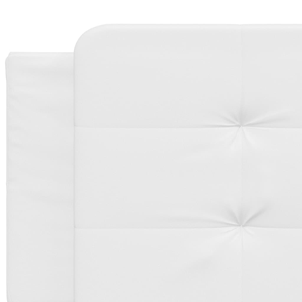 Pat cu saltea, alb, 200x200 cm, piele ecologica - imagine 7