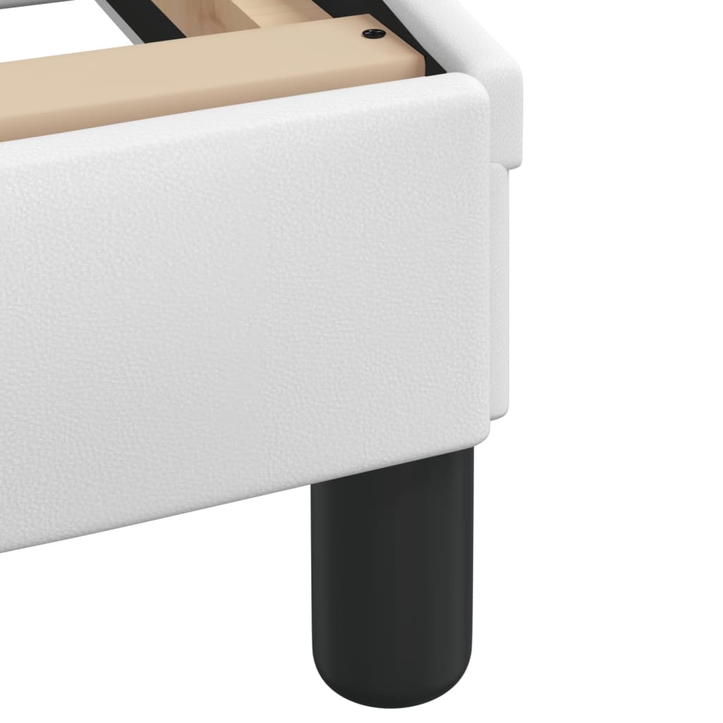 Pat cu saltea, alb, 200x200 cm, piele ecologica - imagine 8