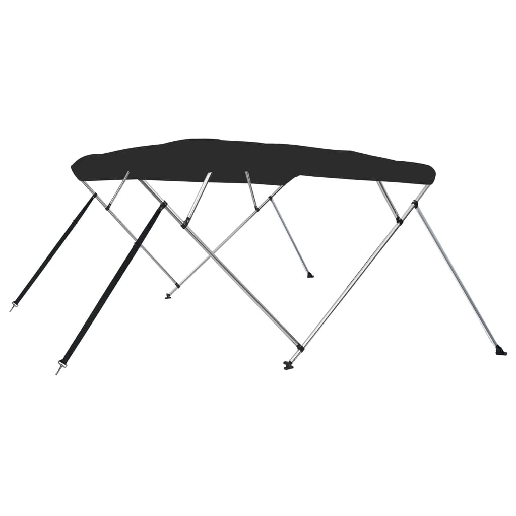 Parasolar barca Bimini cu 4 arcuri, negru, 239x184x131 cm
