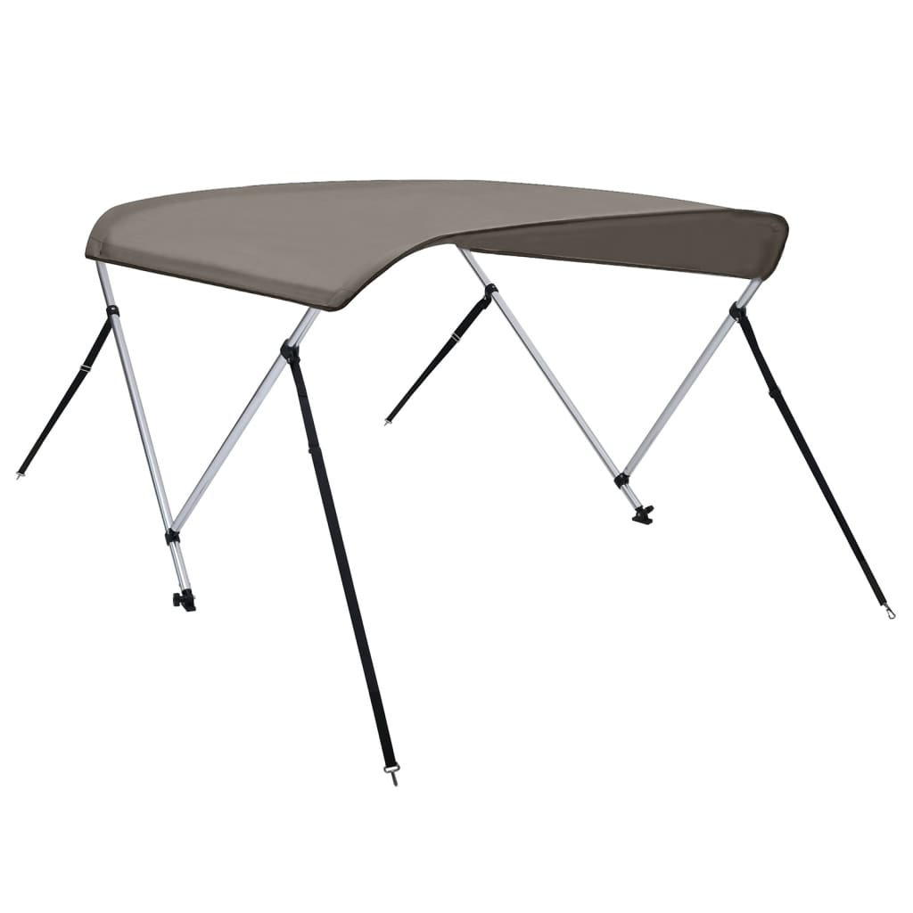 Parasolar bimini cu 2 arcuri, gri, 179x156x93 cm