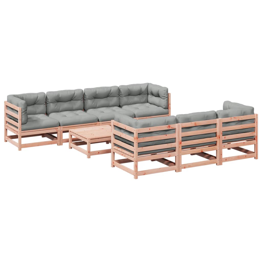 Set canapele gradina cu perne 8 locuri, lemn masiv brad douglas