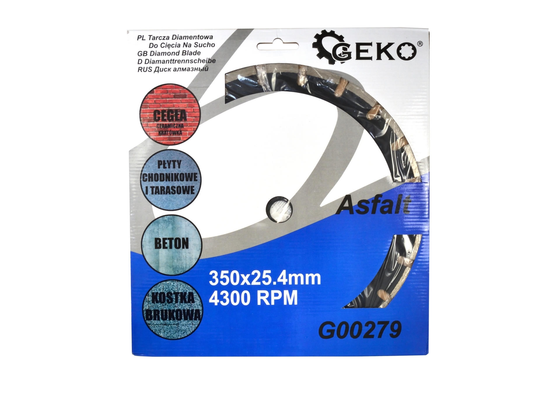 Disc diamantat pentru asfalt 350mm x 25,4mm, GEKO PROFI G00279 - 2 | YEO