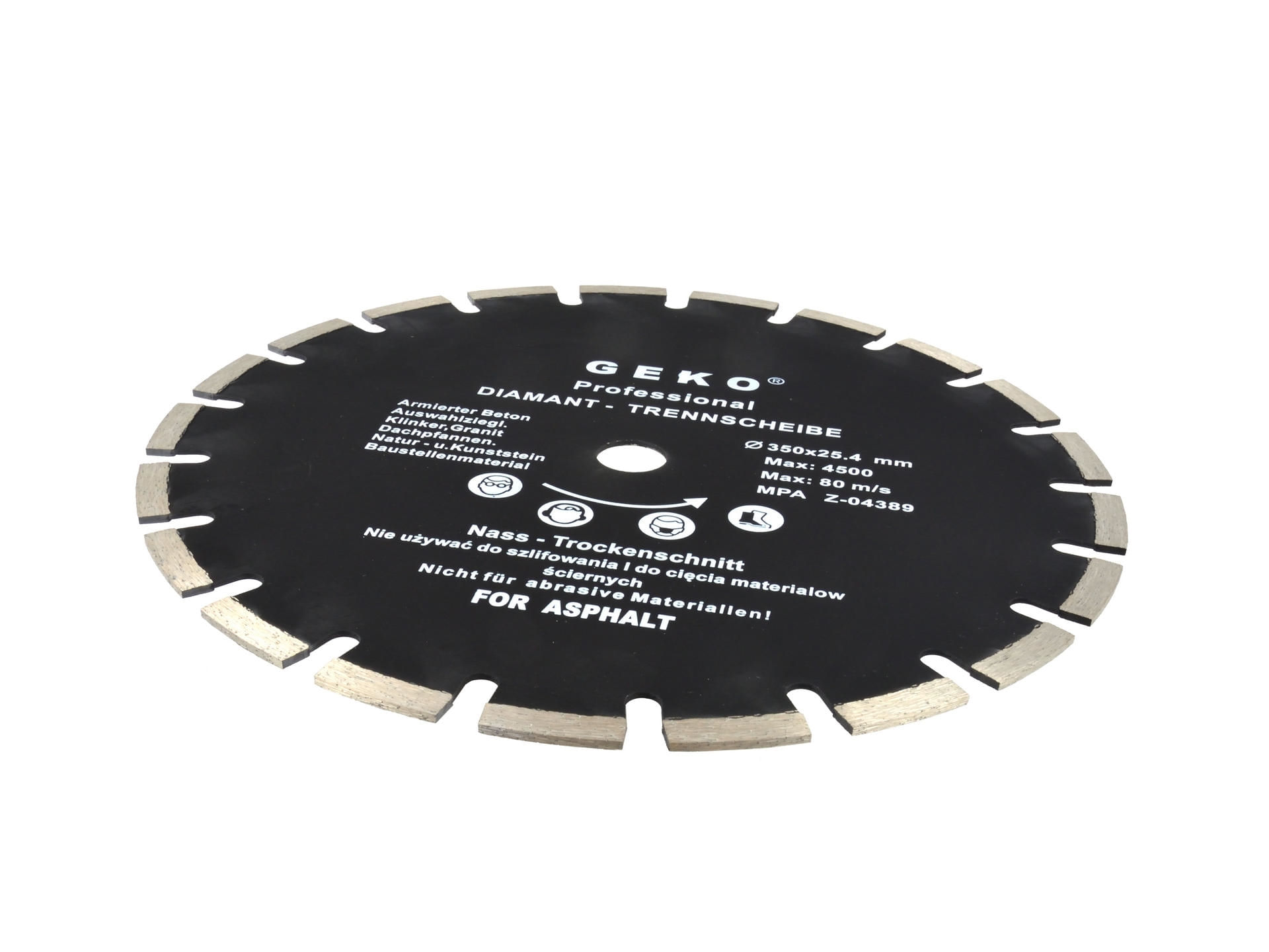 Disc diamantat pentru asfalt 350mm x 25,4mm, GEKO PROFI G00279 - 1 | YEO