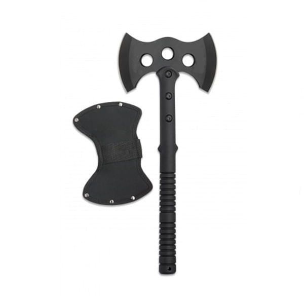 Topor dublu tais, IdeallStore®, Double Axe, Negru , 40 cm