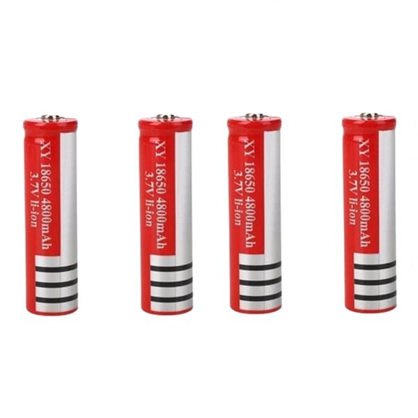 Set de 4 Acumulatori IdeallStore®, GH 18650, 6800 mAh, 3.7 V, Li-ion, rosu