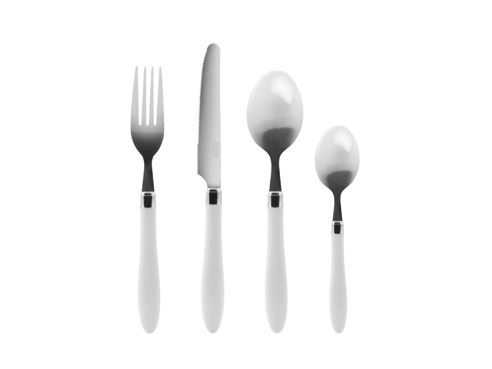 Set tacamuri inox 16 piese Reglisse, argintiu cu alb - 2 | YEO