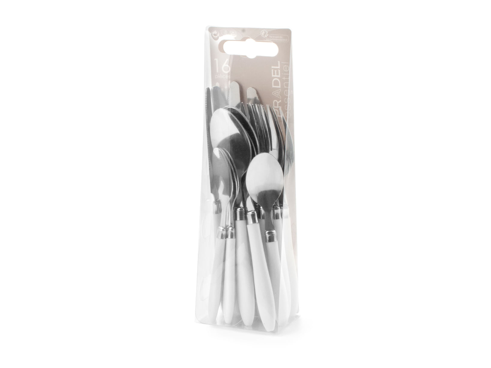 Set tacamuri inox 16 piese Reglisse, argintiu cu alb - 3 | YEO