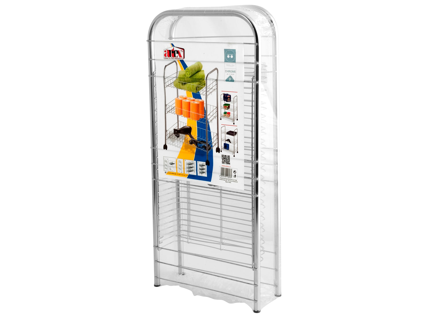 Carucior cromat 3 cosuri, Artex, 26x23x61 cm — imaginea 2