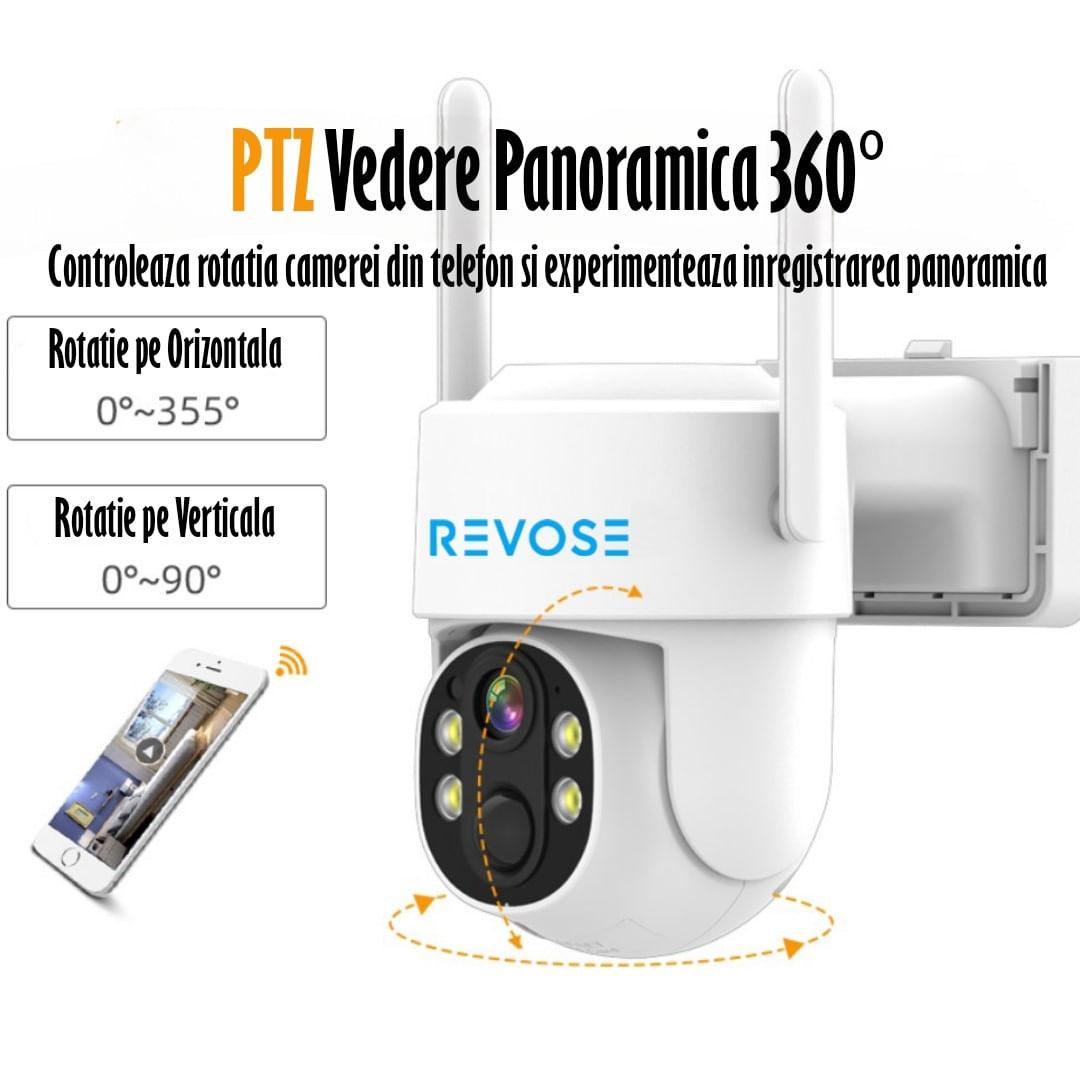 Camera de Supraveghere Video REVOSE™ 5MP 2560x1920, Aplicatie Dedicata, Intelligent Tracking, PTZ,Lan, AP hotspot,Solara - 1 | YEO