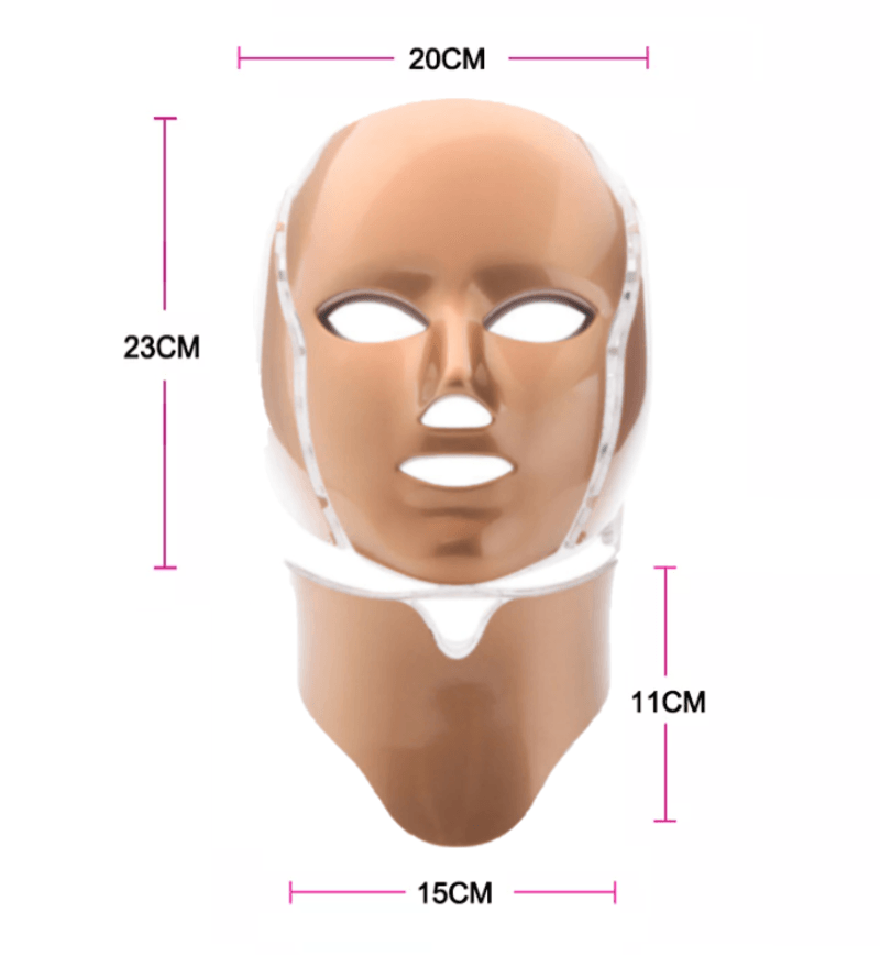 Masca pentru fata si gat, de Infrumusetare, cu 192 LED-uri si 7 Moduri de Culori, Anti-imbatranire,Anti-sebum,Anti-Acnee