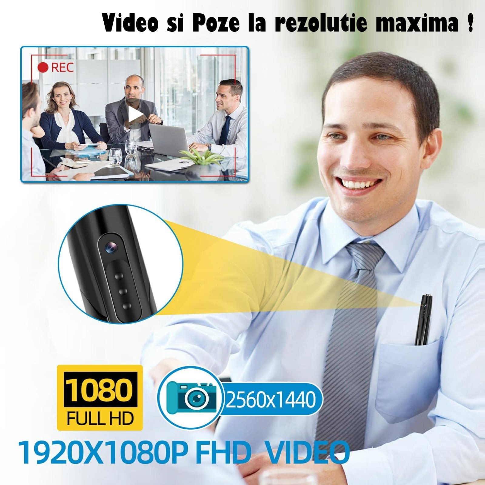 Pix Spion cu Camera 1080 Full HD si Microfon, Inregistrare Audio-Video, Foto, Aparat Spion cu Camera Ascunsa - 3 | YEO