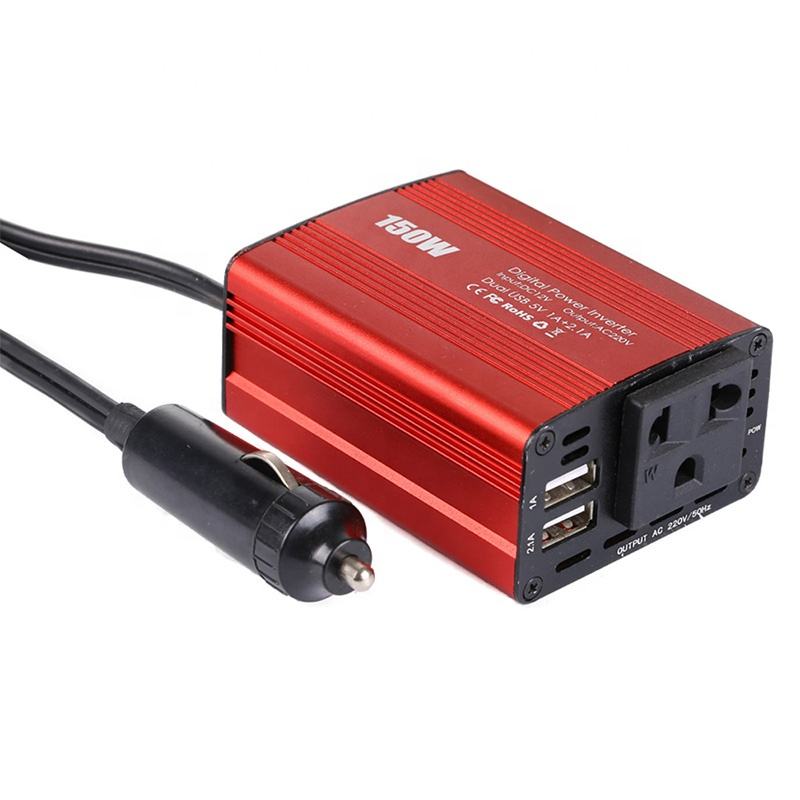 Invertor auto pentru masina 150w, 12V pana la 220V, Convertor tensiune, adaptor priza bricheta auto, port usb, USB