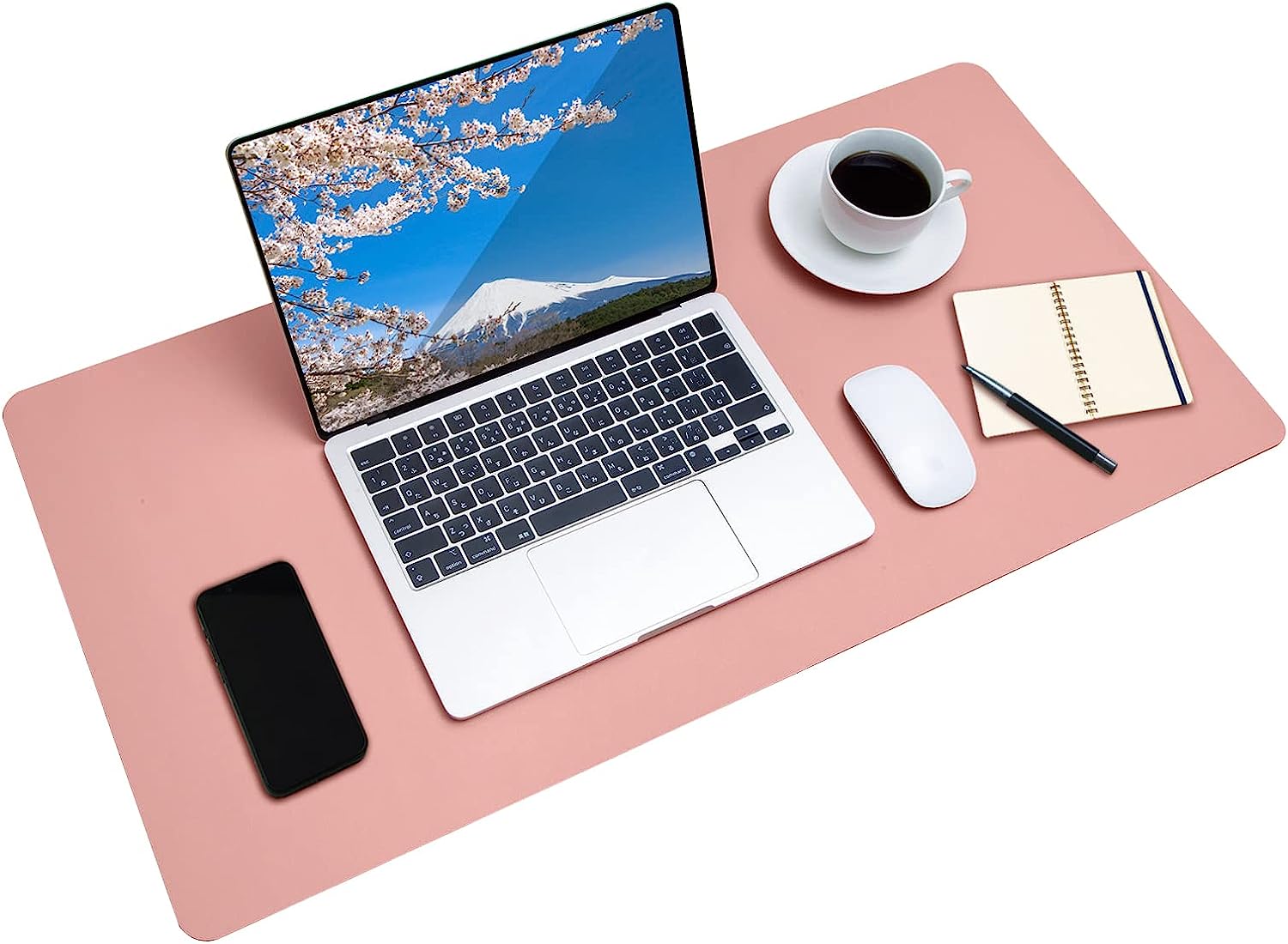 MousePad mare XXL, din Piele PU pentru protectie birou, Suprafata moale, Impermeabil, Baza Anti-Alunecare, 120x60cm, Roz