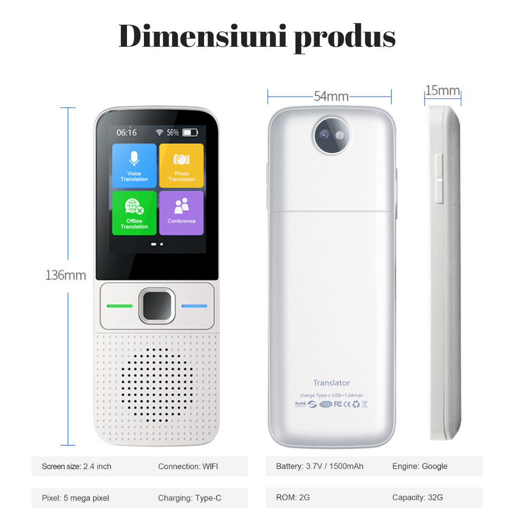 Traducator inteligent Vocal Digital Bidirectional cu peste 137 Limbi Online si Offline,Translator in timp real,voce-text - imagine 5