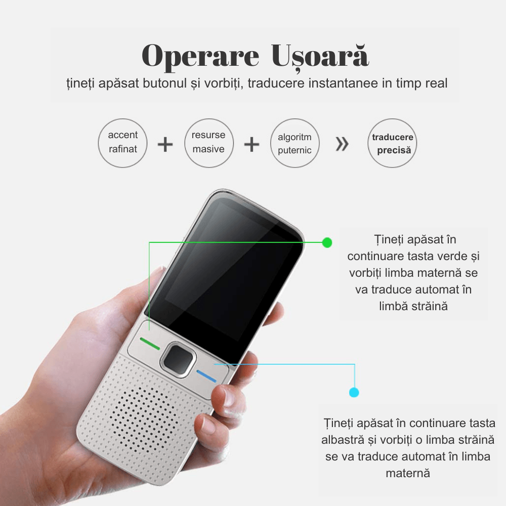 Traducator inteligent Vocal Digital Bidirectional cu peste 137 Limbi Online si Offline,Translator in timp real,voce-text - imagine 11