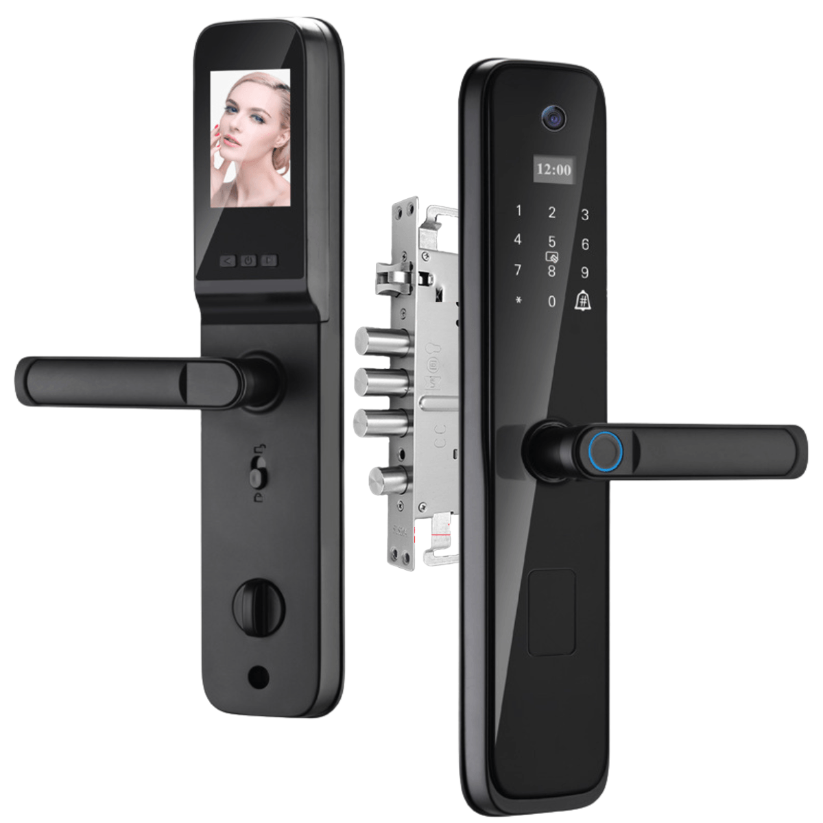 Incuietoare inteligenta Wireless Premium, Yala 5in1, Camera video si ecran HD, WiFi,Aplicatie,Card,Amprenta,Parola,Cheie