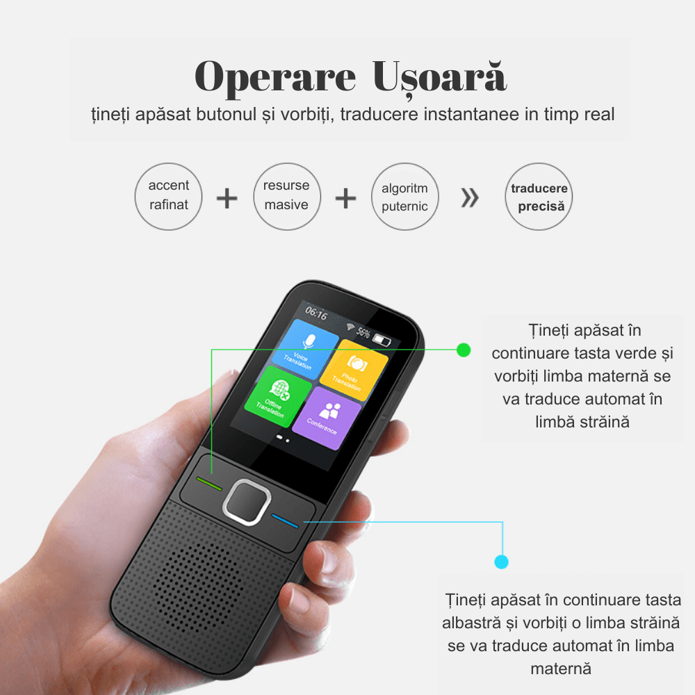 Translator inteligent Vocal Digital Bidirectional cu peste 137 Limbi Online si Offline,Traducator in timp real,voce,text - imagine 3