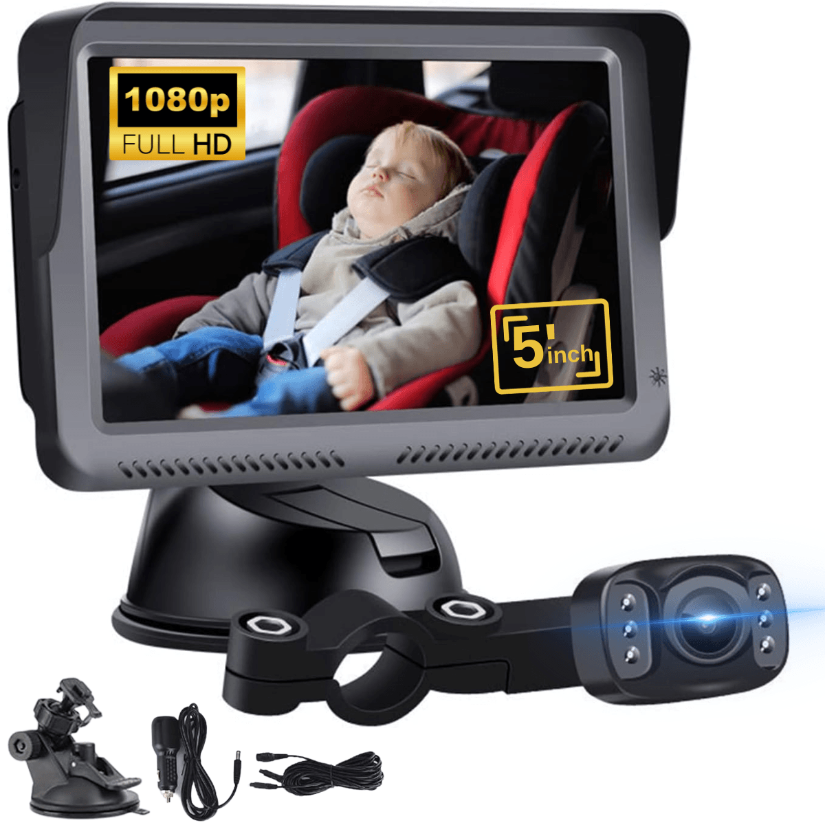Camera video auto HD pentru monitorizare a bebelusilor si copiilor pentru scaunul din spate al masinii, Baby monitor
