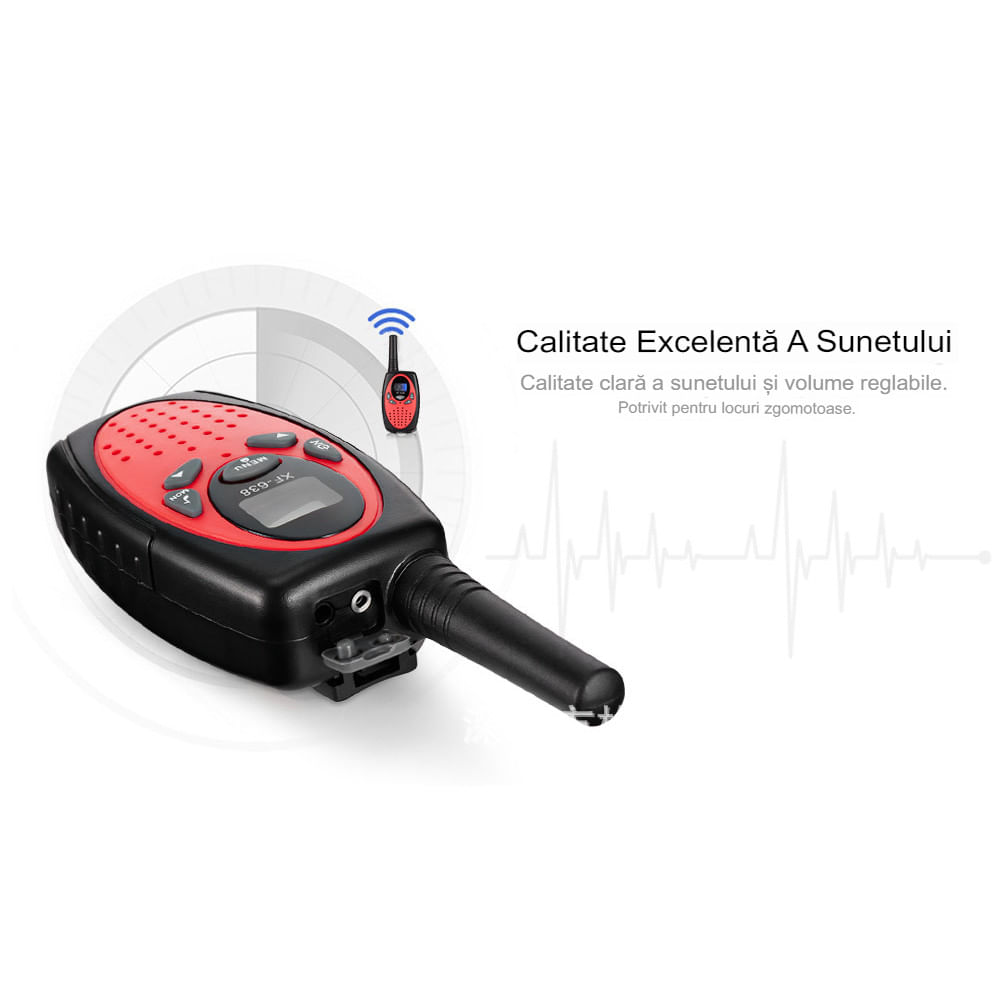 Walkie Talkie Copii si Adulti, Set 2 bucati,cu Raza Lunga de Actiune, Vox, Blocare taste, Sunet clar, Statie radio - 1 | YEO