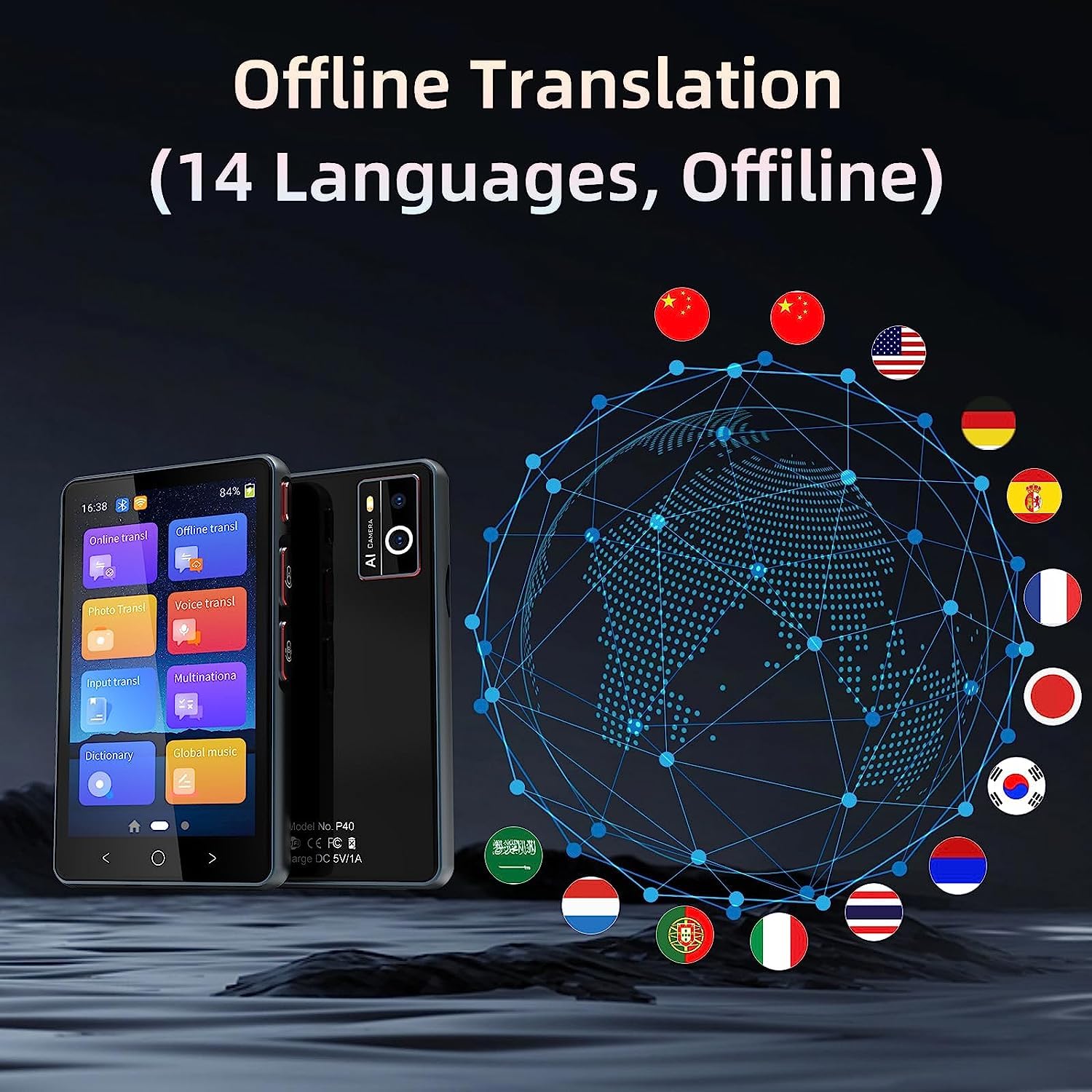 Traducator intelligent bidirectional in timp real,Traducere vocala instantanee online in 135 de limbi,translator cu WIFI - imagine 6