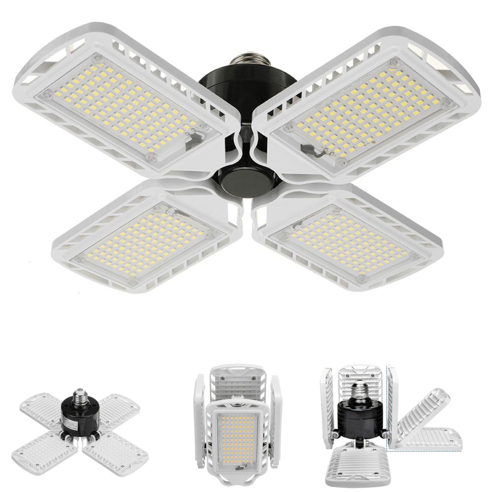 Lampa LED cu 4 brate mobile ajustabile, putere 60W, Bec Iluminare pentru interior Garaj/Depozit/Atelier,4 aripi Pliabile — imaginea 6