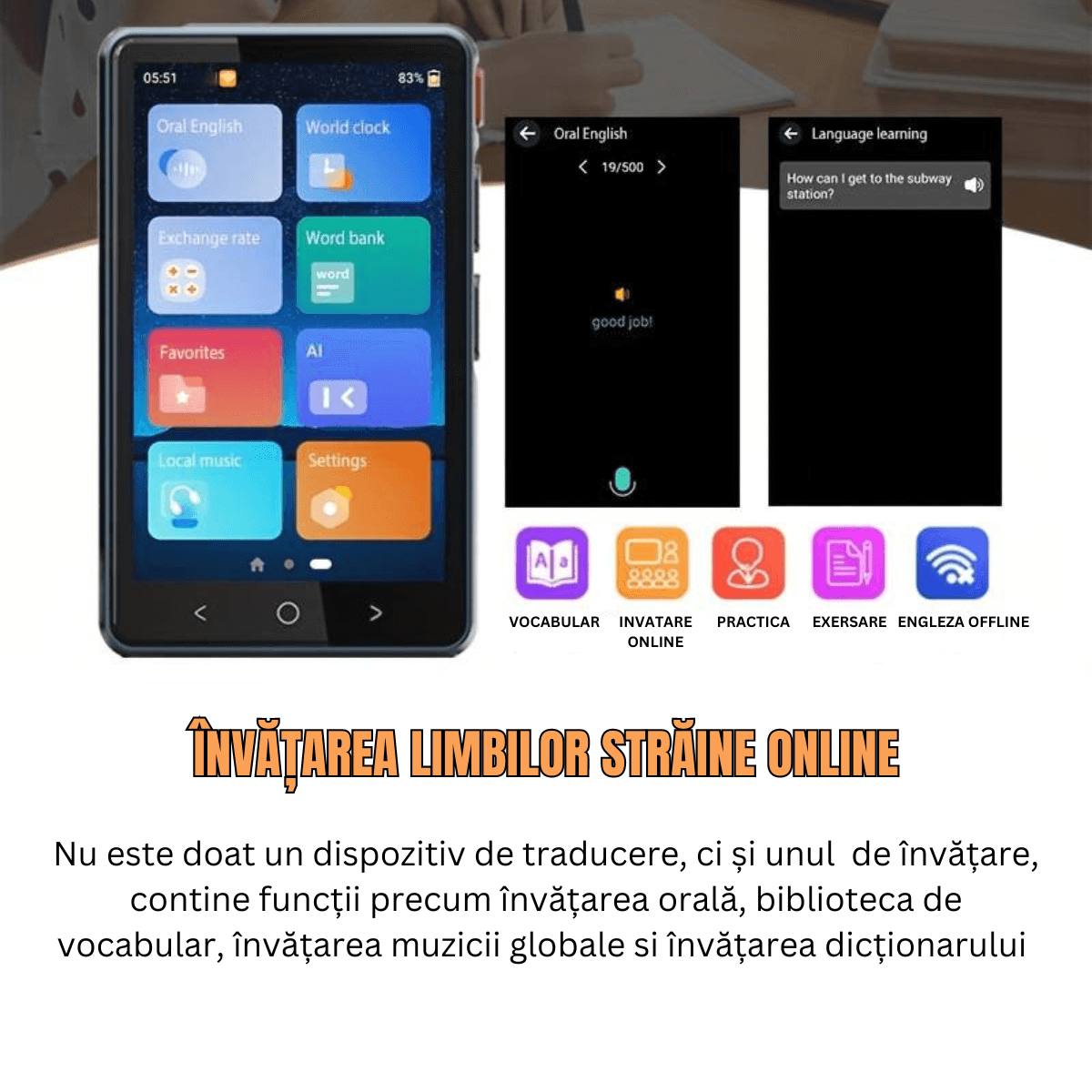Traducator intelligent bidirectional in timp real,Traducere vocala instantanee online in 135 de limbi,translator cu WIFI - imagine 8