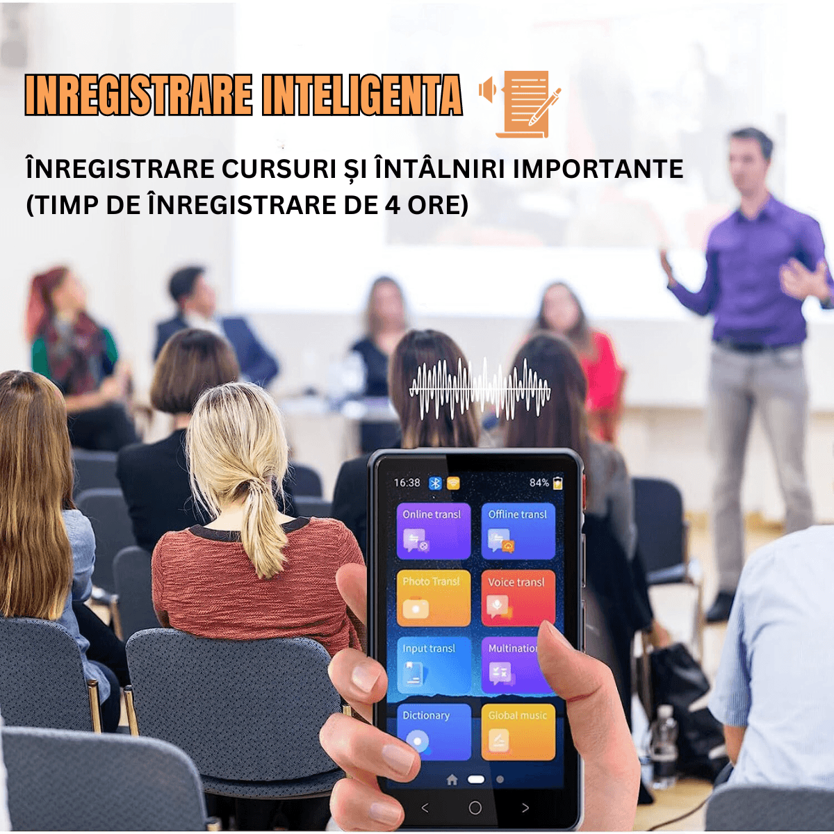 Traducator intelligent bidirectional in timp real,Traducere vocala instantanee online in 135 de limbi,translator cu WIFI - imagine 9