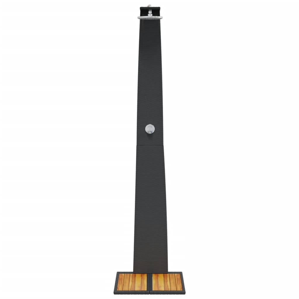 Dus de exterior, negru, 55x60x224 cm, poliratan si lemn acacia - 4 | YEO
