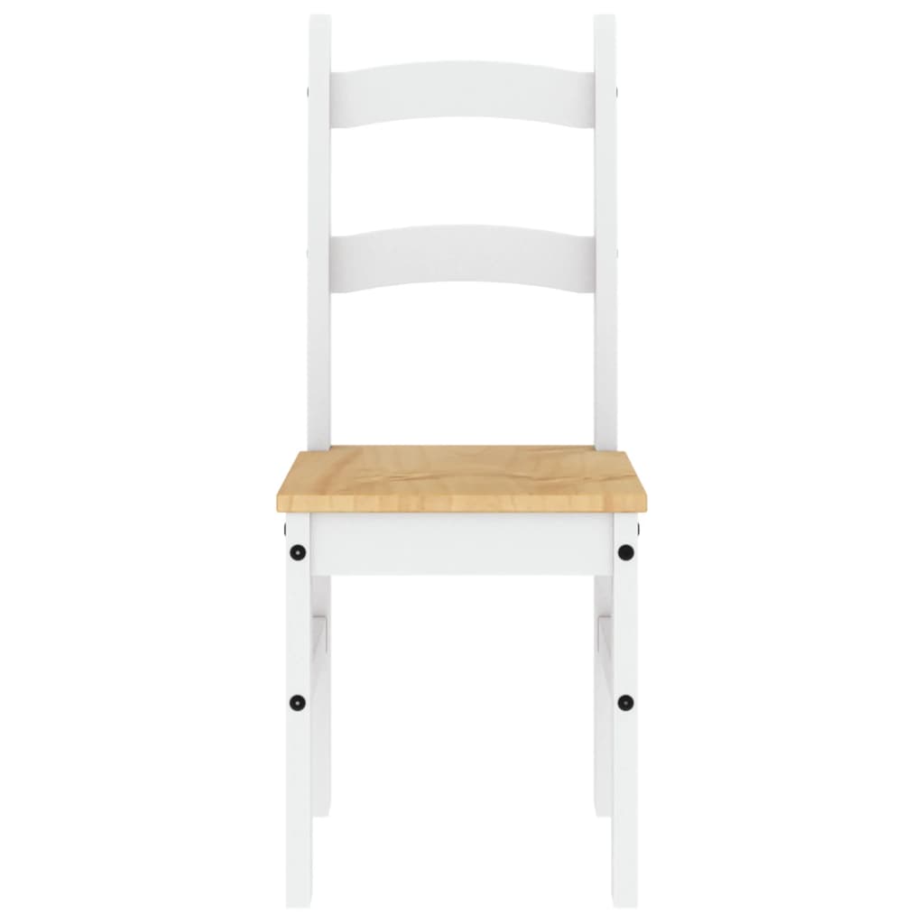 Scaune de bucatarie, 2 buc., alb, 40x46x99cm, lemn masiv de pin — imaginea 4