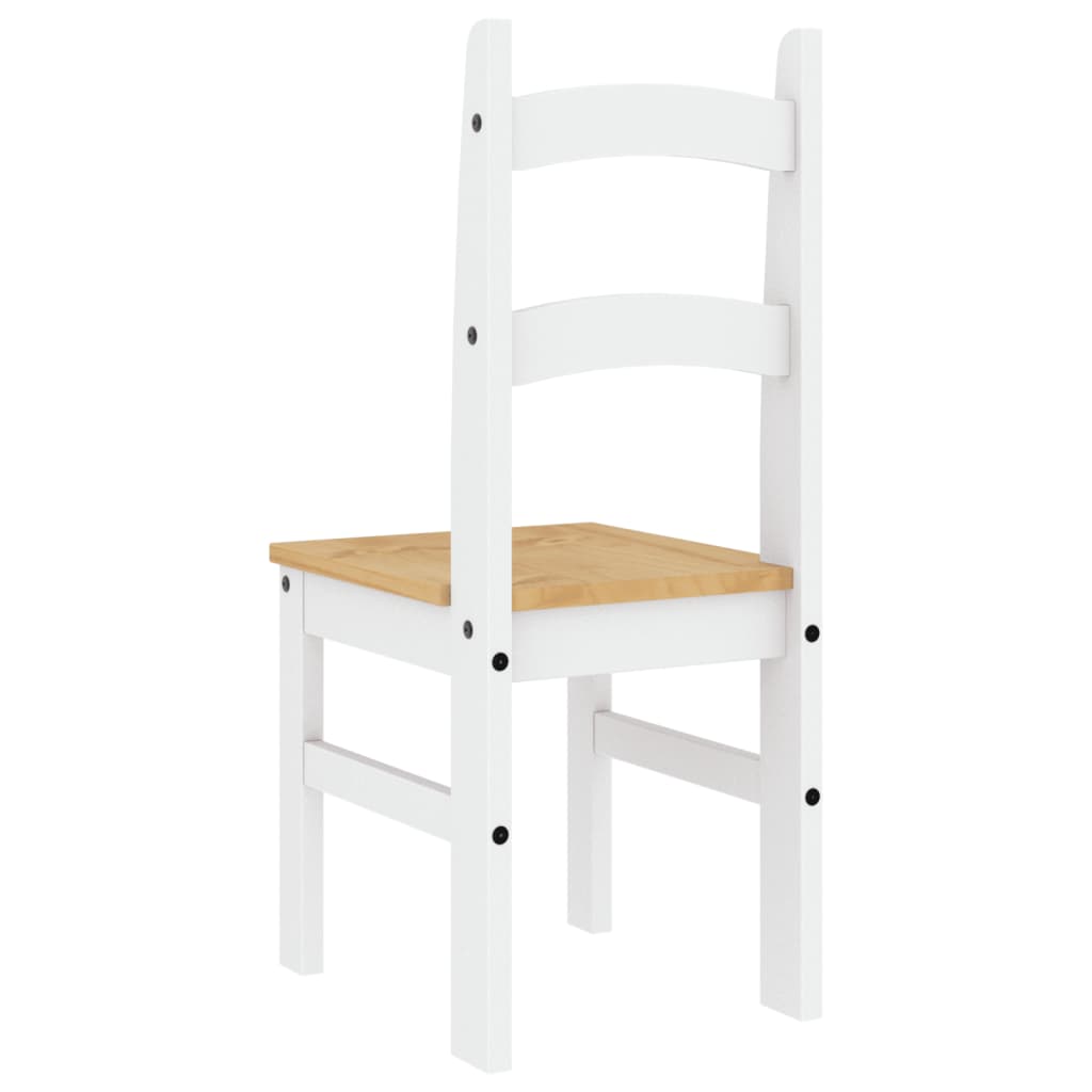 Scaune de bucatarie, 2 buc., alb, 40x46x99cm, lemn masiv de pin — imaginea 7
