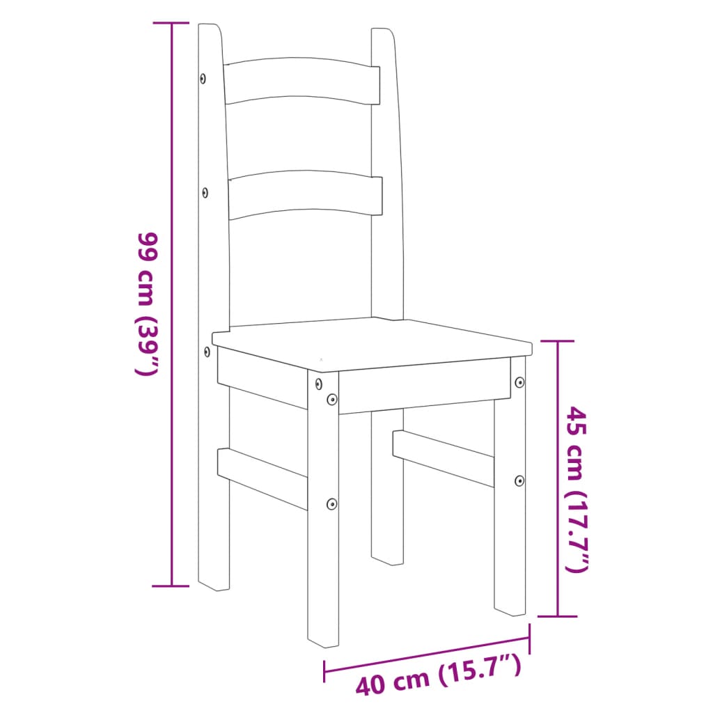 Scaune de bucatarie, 2 buc., alb, 40x46x99cm, lemn masiv de pin — imaginea 9
