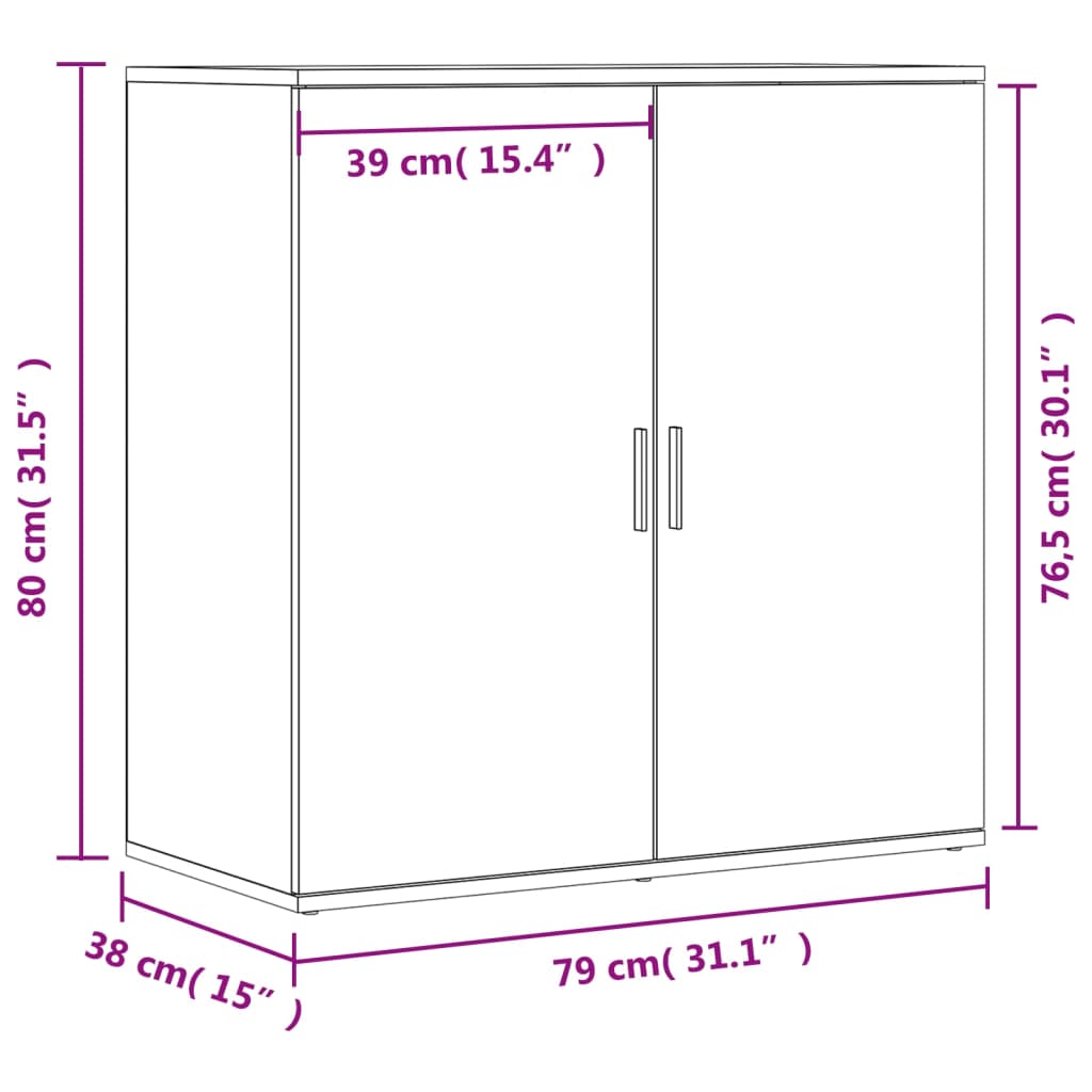 Dulapuri, alb, 2 buc., 79x38x80 cm, lemn prelucrat — imaginea 10