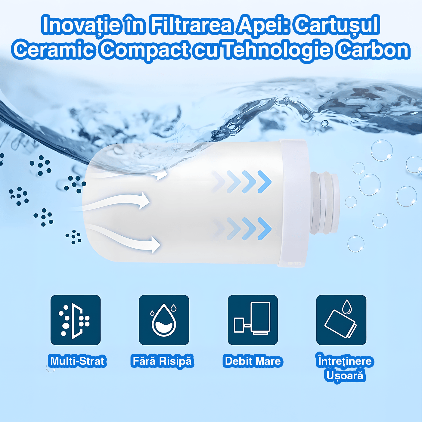 Filtru de Apa Robinet, 7 Nivele de Filtrare, Montare Usoara, Elimina Clorul, Mirosul Neplacut, Cartus Reutilizabil. - 1 | YEO