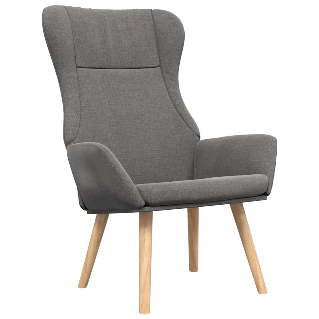 Fotoliu de relaxare cu taburet, gri deschis, textil — imaginea 4