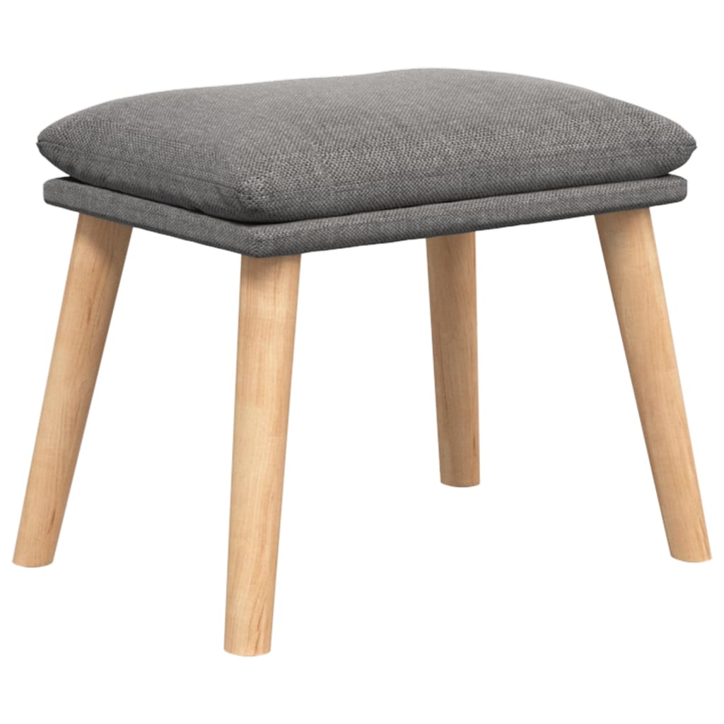 Fotoliu de relaxare cu taburet, gri deschis, textil — imaginea 5