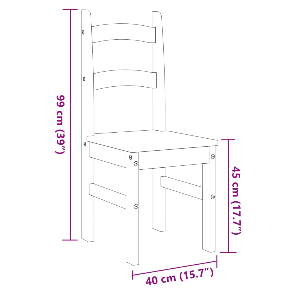 Scaune de bucatarie, 2 buc., gri, 40x46x99cm, lemn masiv de pin