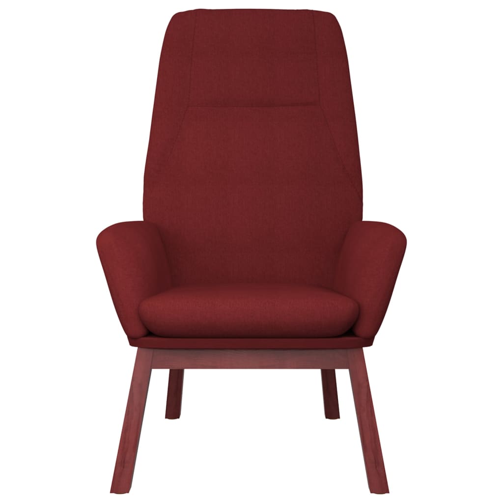 Fotoliu de relaxare cu taburet, rosu vin, textil — imaginea 4