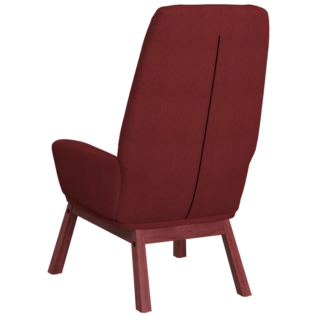 Fotoliu de relaxare cu taburet, rosu vin, textil — imaginea 6