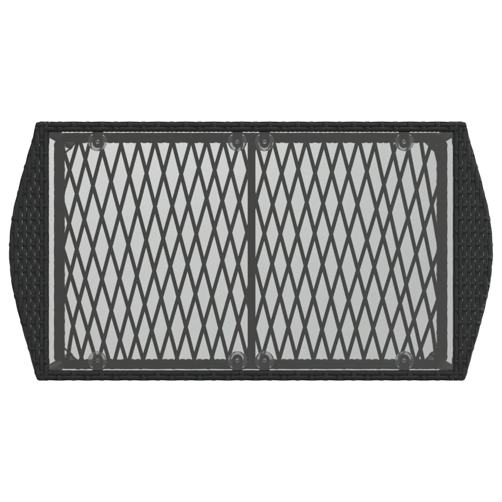 Set mobilier de gradina cu perne, 4 piese, negru, poliratan — imaginea 9