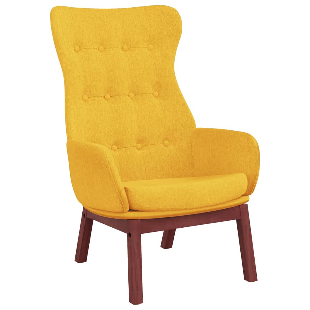 Fotoliu de relaxare cu taburet, galben mustar, textil — imaginea 4