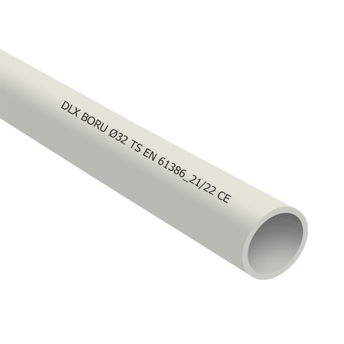 Tub PVC rigid D25, 750N, Halogen free, 3m - DLX TRP-802-25