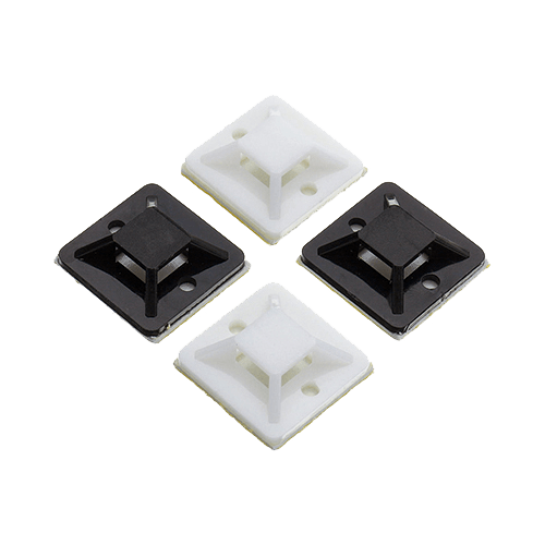 Suport plastic prindere coliere, NEGRU, 19x19 mm, autoadeziv, 100 buc TAD-1-B