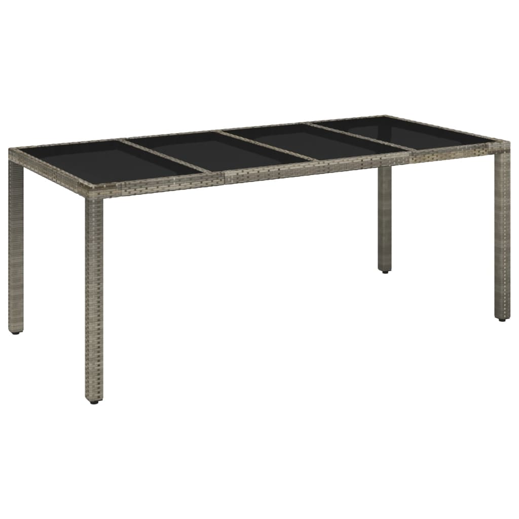 Set mobilier de gradina cu perne, 7 piese, gri, poliratan — imaginea 4