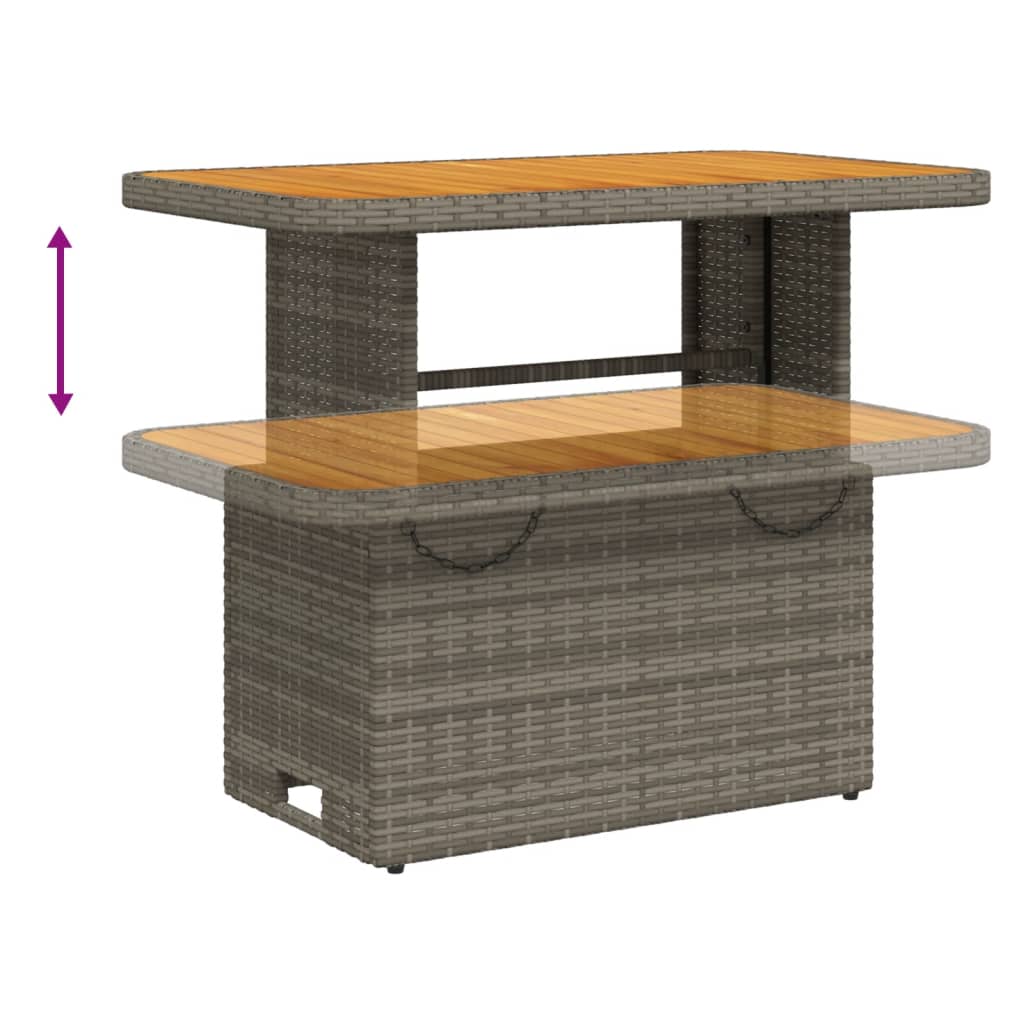 Set mobilier de gradina cu perne, 4 piese, gri, poliratan — imaginea 6