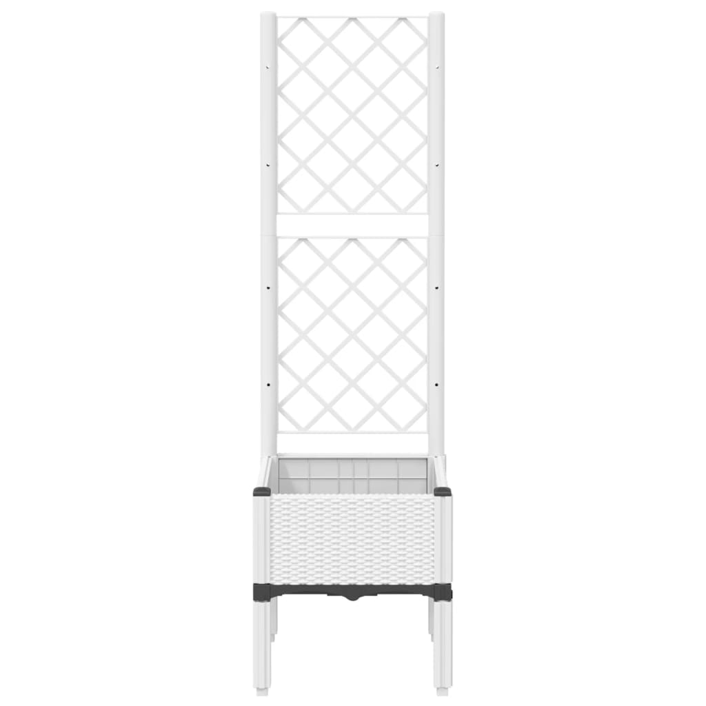 Jardiniera de gradina cu spalier, alb, 40x40x142 cm, PP — imaginea 3