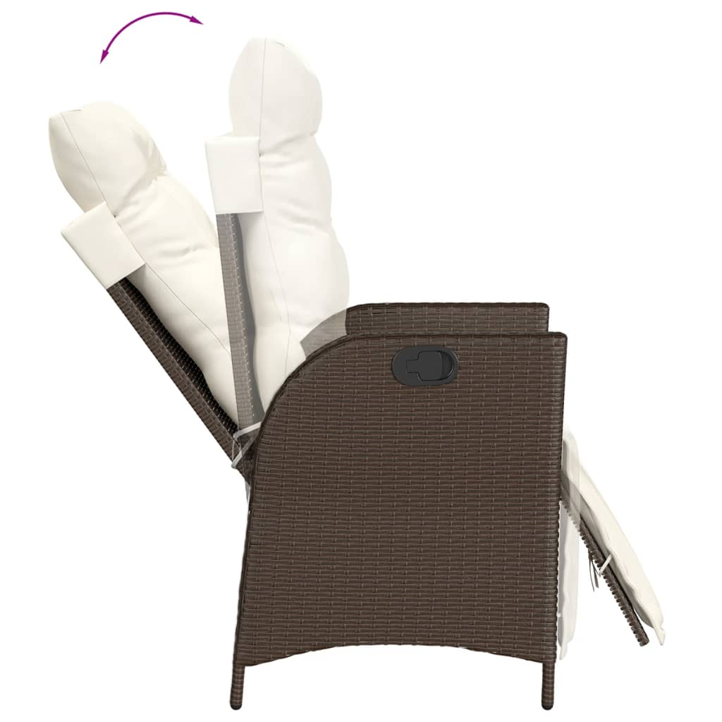Set mobilier de gradina, 5 piese, cu perne, maro, poliratan — imaginea 4