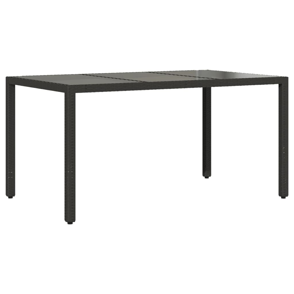 Set mobilier de gradina cu perne 7 piese negru poliratan&sticla — imaginea 4